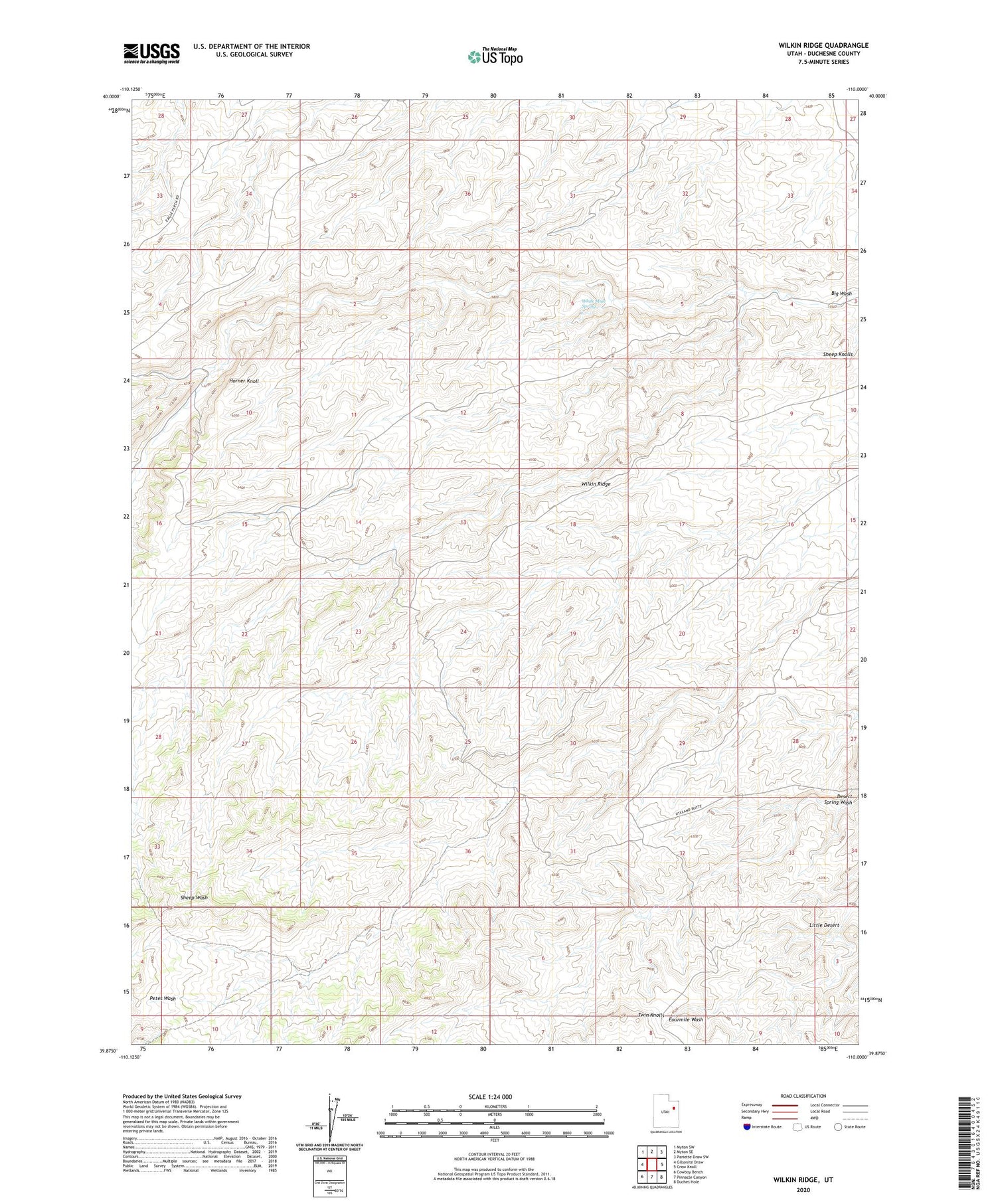 Wilkin Ridge Utah US Topo Map Image