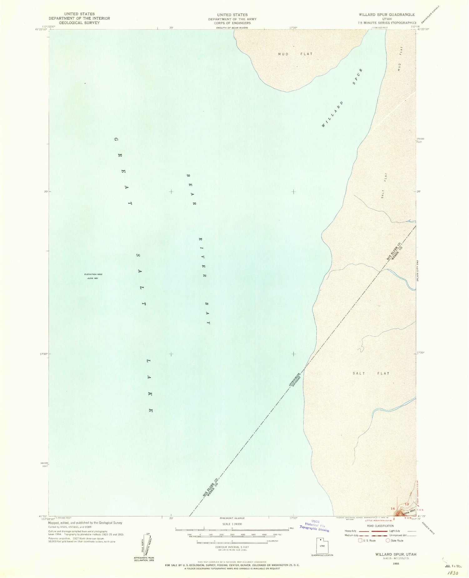 Classic USGS Willard Spur Utah 7.5'x7.5' Topo Map Image