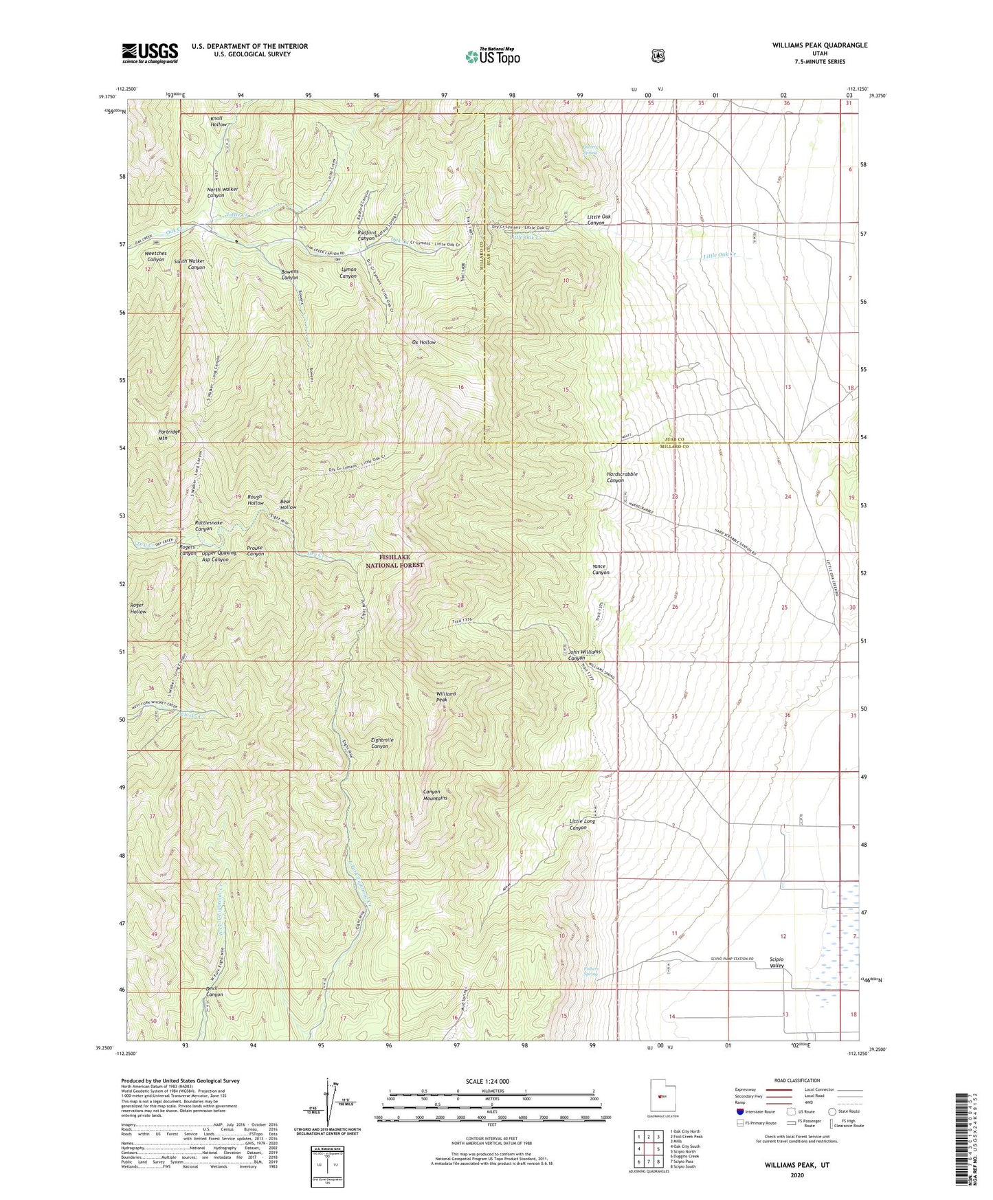 Williams Peak Utah US Topo Map Image