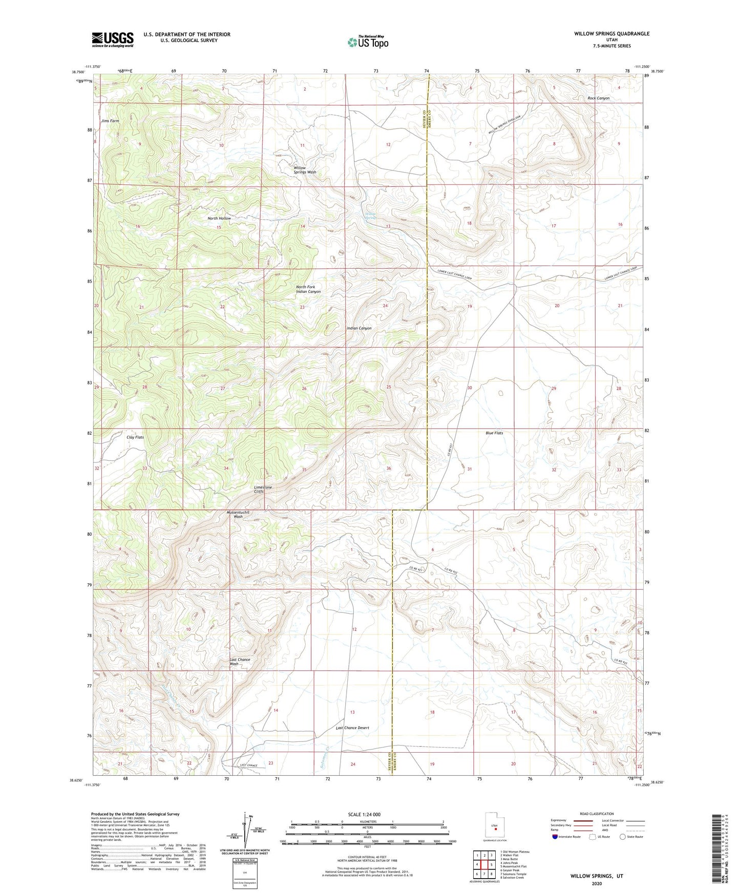 Willow Springs Utah US Topo Map Image
