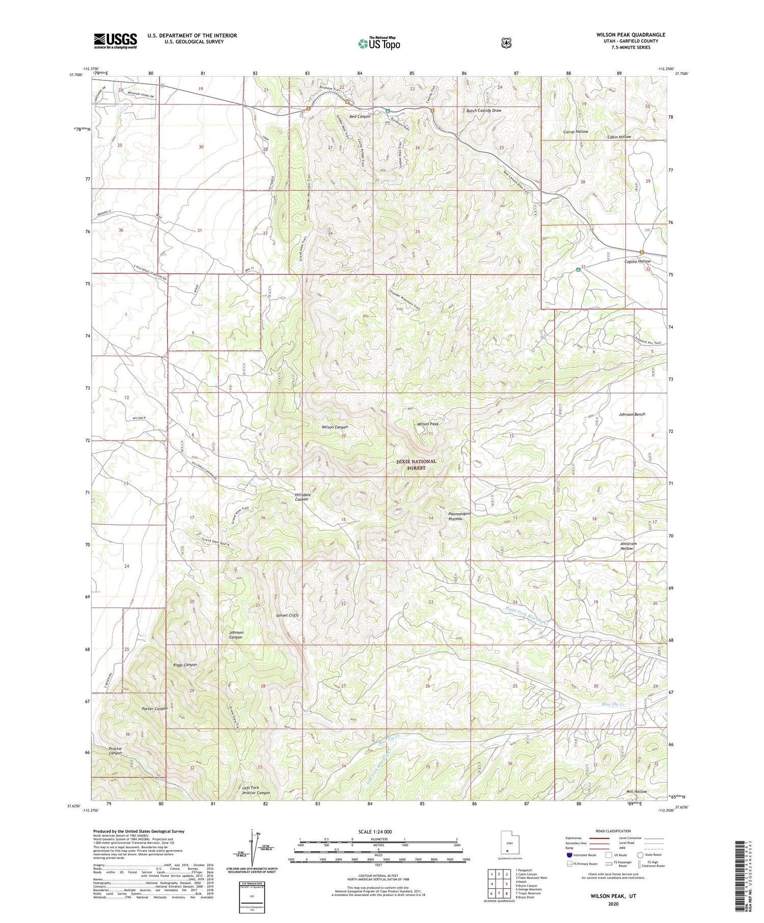 Wilson Peak Utah US Topo Map Image