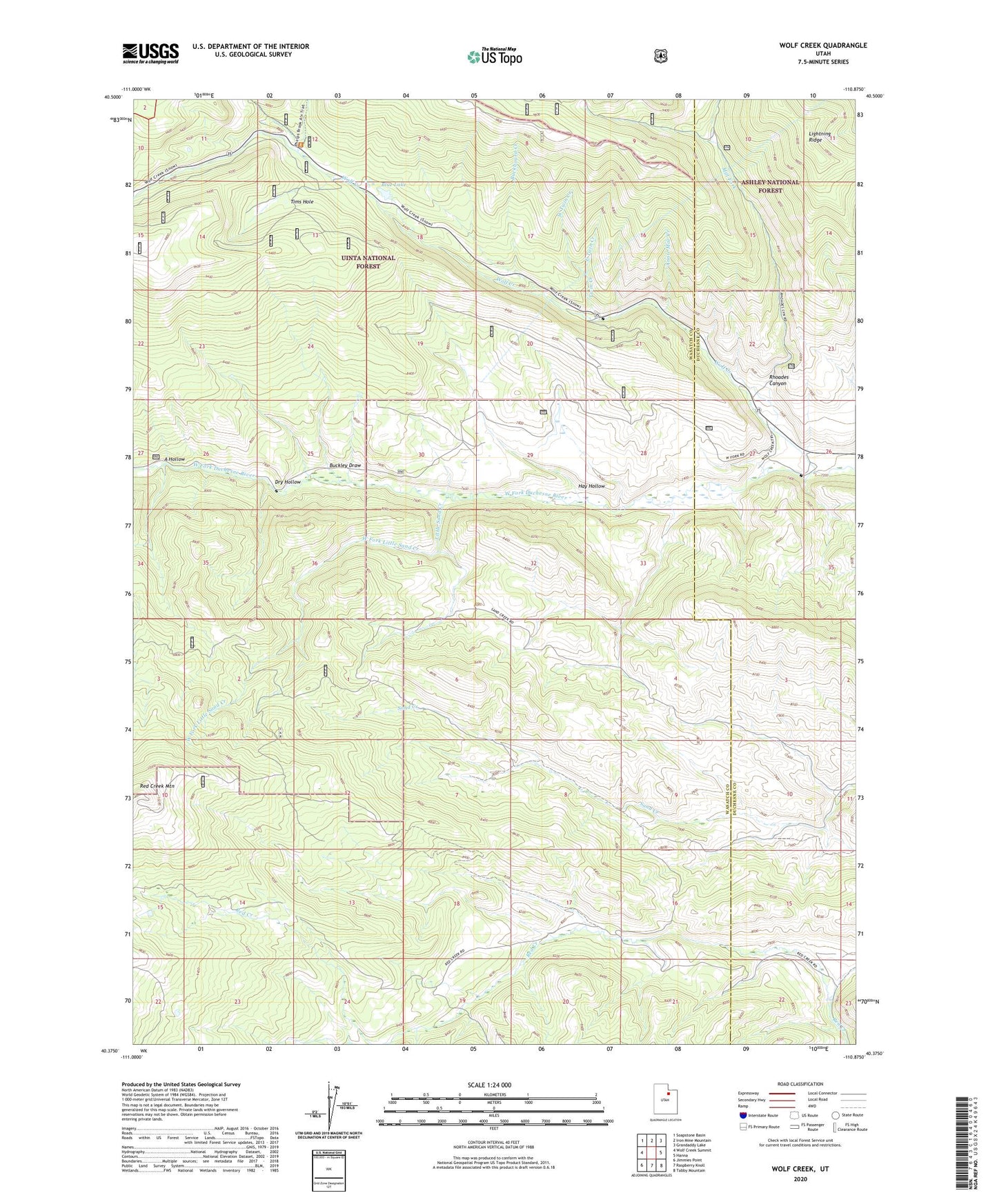 Wolf Creek Utah US Topo Map Image