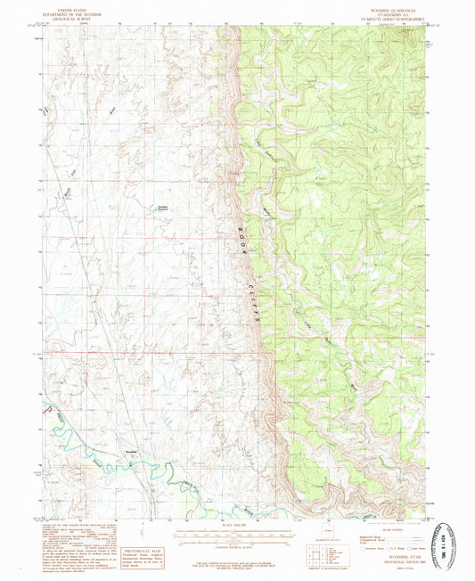 Classic USGS Woodside Utah 7.5'x7.5' Topo Map Image