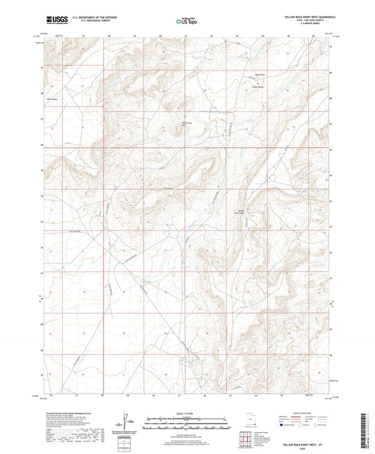 Yellow Rock Point West Utah US Topo Map Image