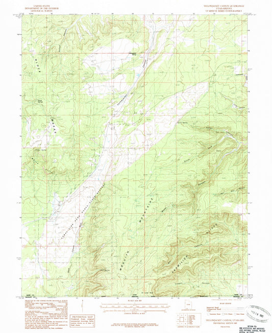 Classic USGS Yellowjacket Canyon Utah 7.5'x7.5' Topo Map Image