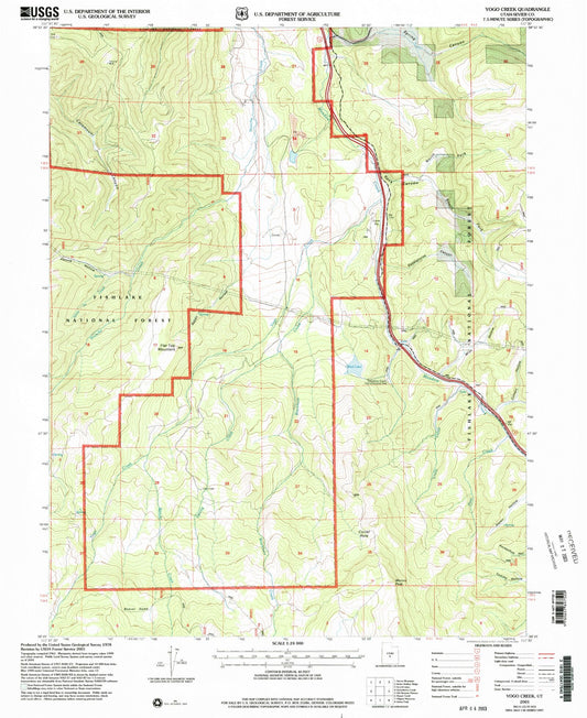 Classic USGS Yogo Creek Utah 7.5'x7.5' Topo Map Image