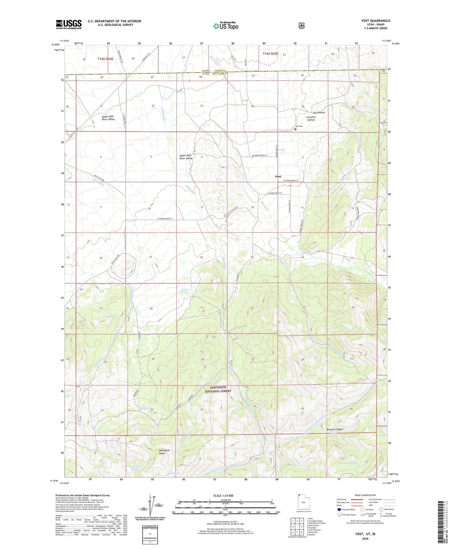 Yost Utah US Topo Map Image