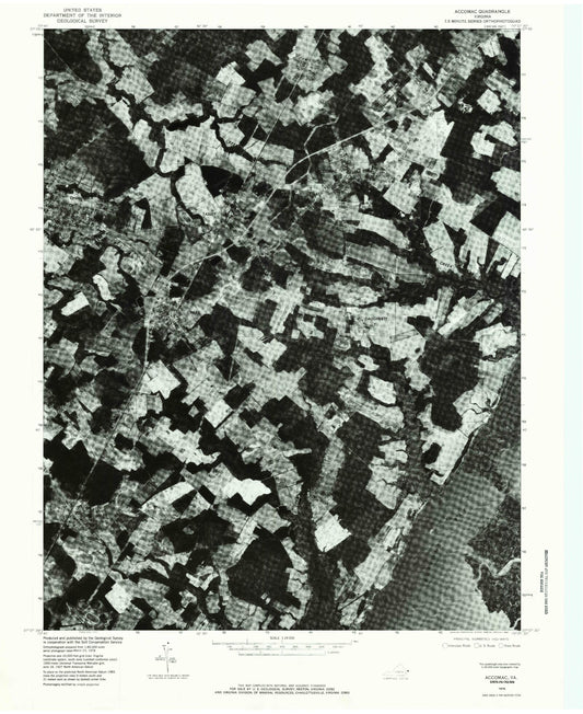 Classic USGS Accomac Virginia 7.5'x7.5' Topo Map Image