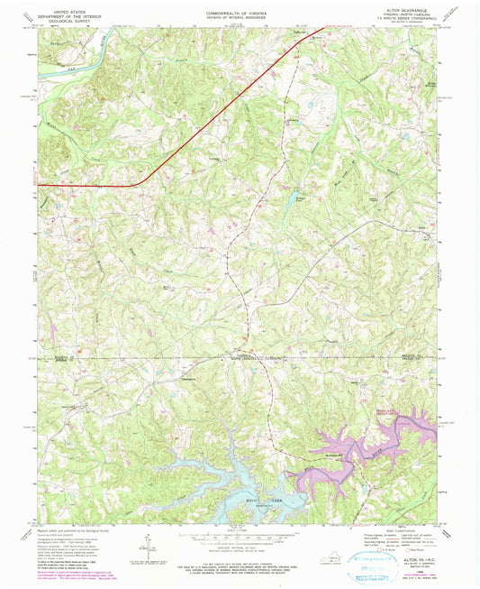 Classic USGS Alton Virginia 7.5'x7.5' Topo Map Image