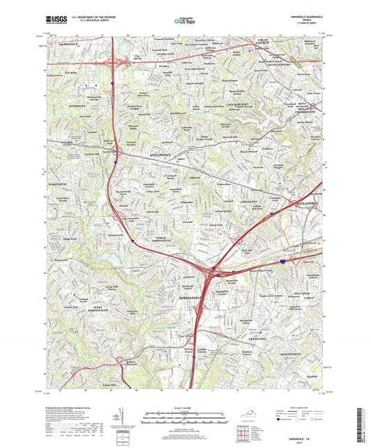 Annandale Virginia US Topo Map Image