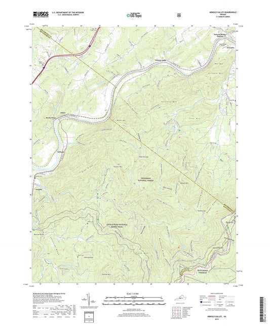 Arnold Valley Virginia US Topo Map Image