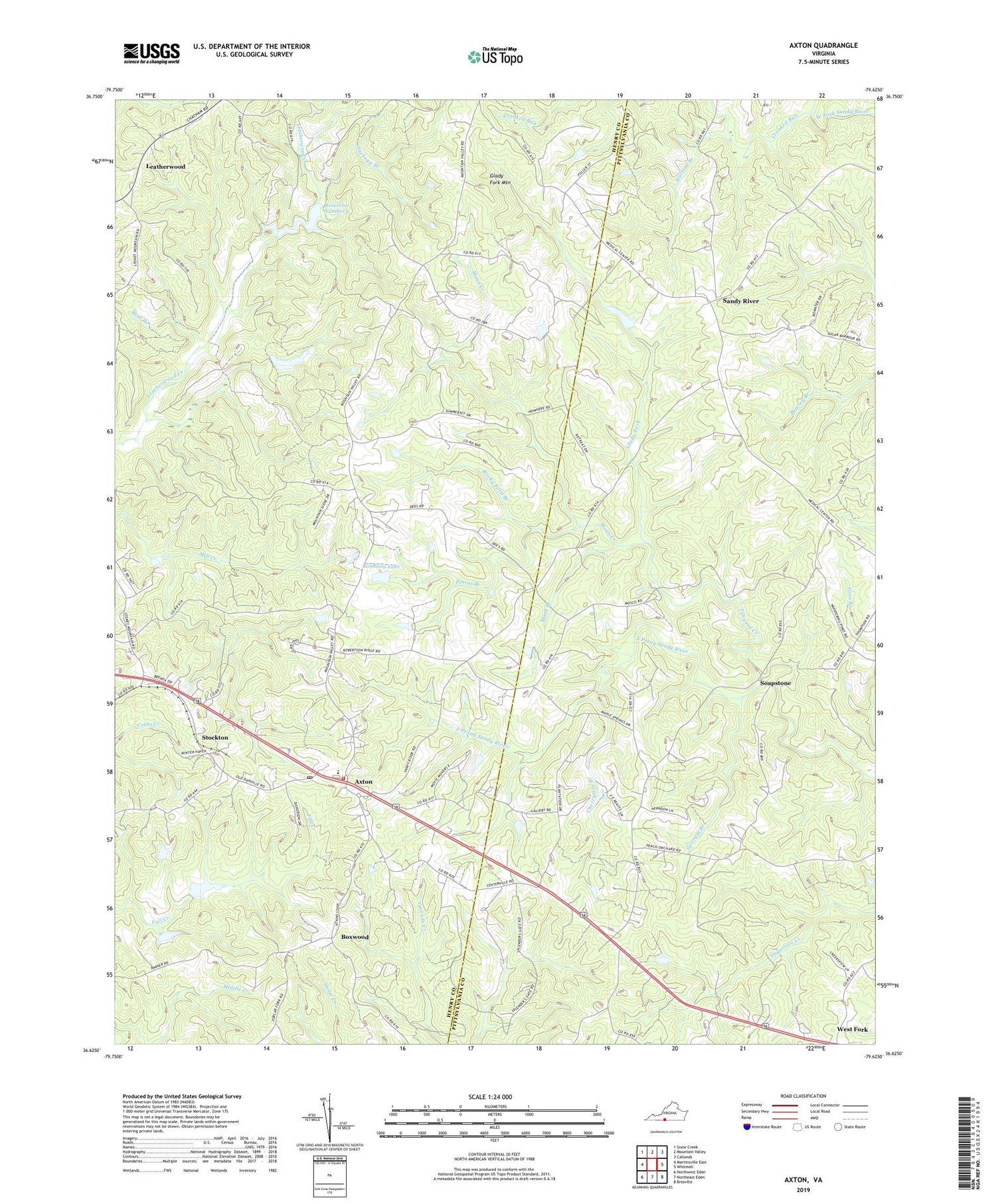 Axton Virginia US Topo Map Image