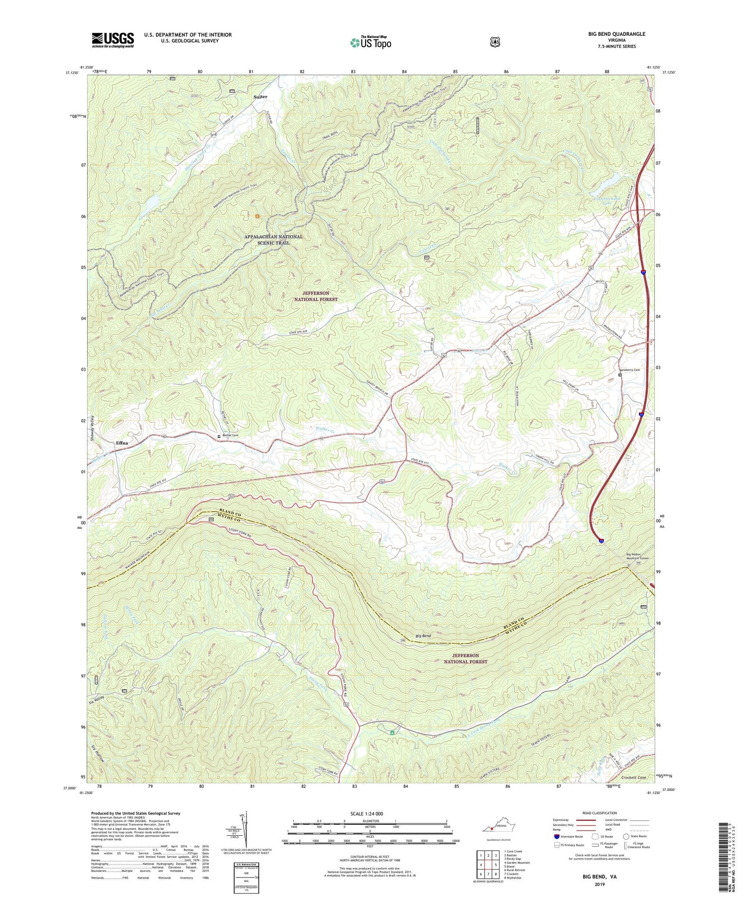 Big Bend Virginia US Topo Map Image