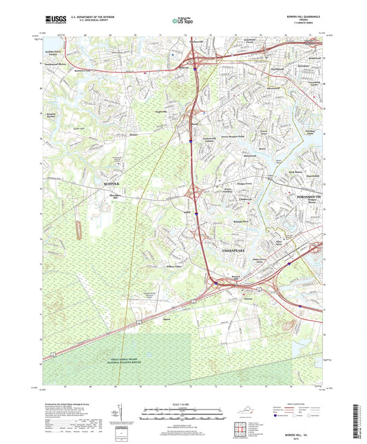 Bowers Hill Virginia US Topo Map Image