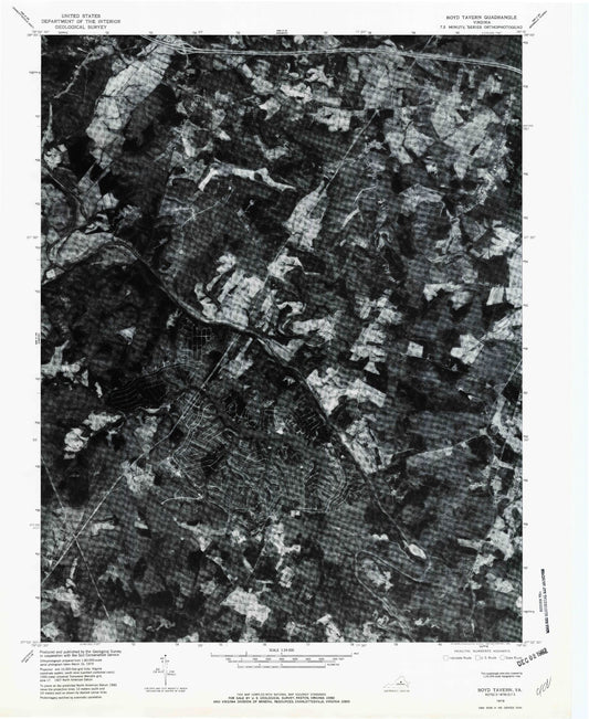 Classic USGS Boyd Tavern Virginia 7.5'x7.5' Topo Map Image