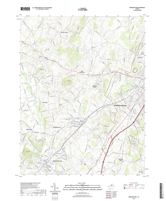 Bridgewater Virginia US Topo Map Image