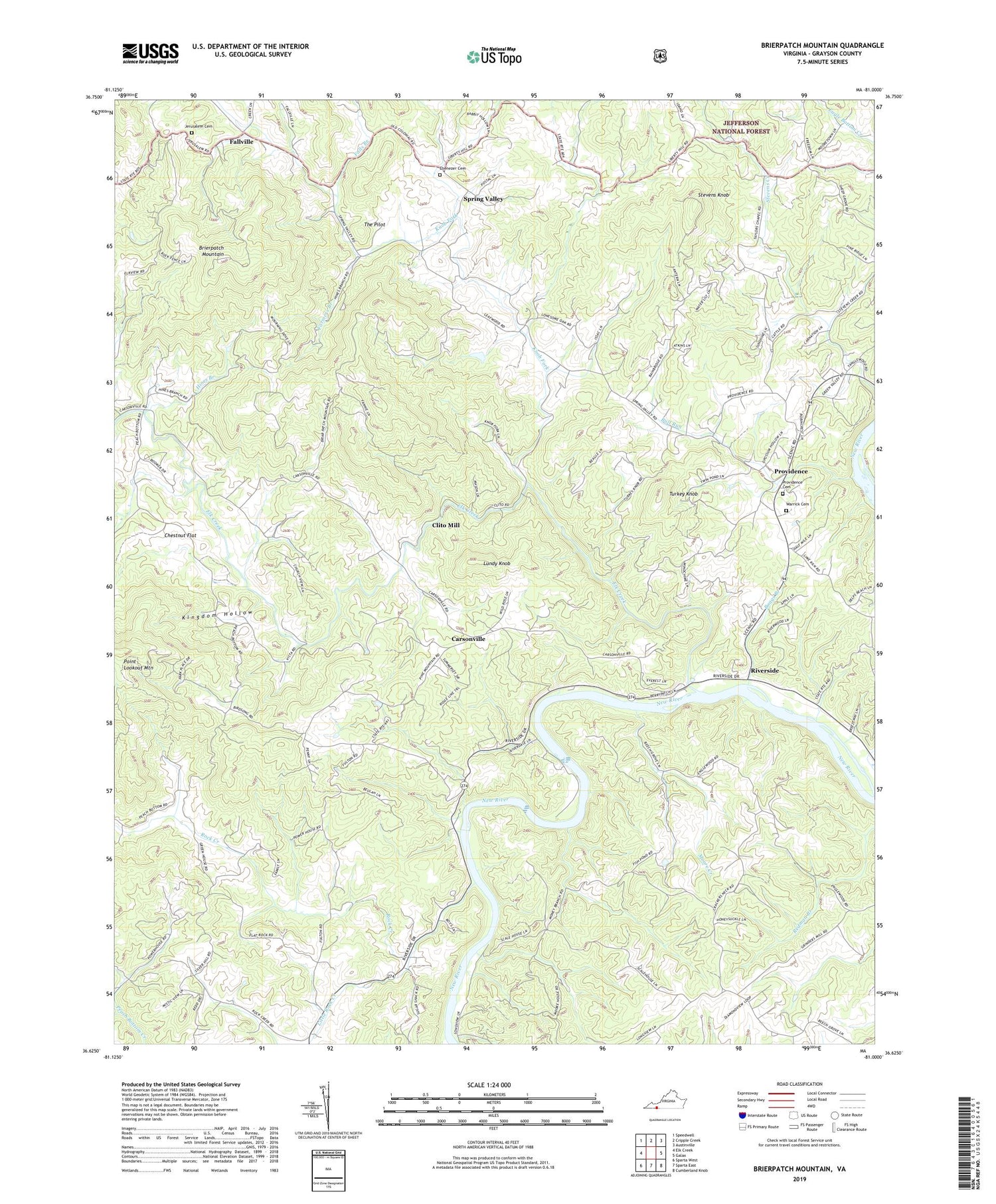 Brierpatch Mountain Virginia US Topo Map Image