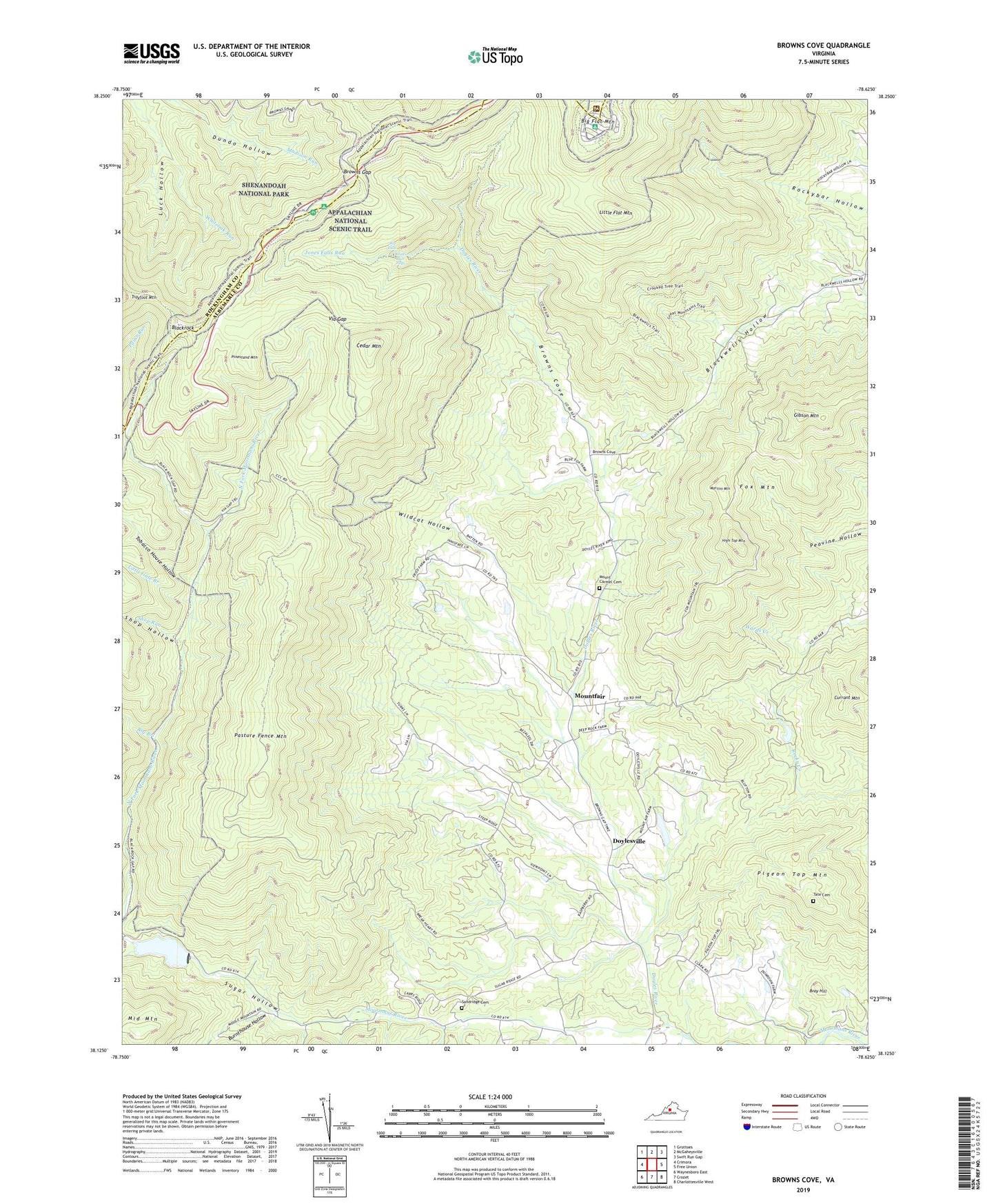 Browns Cove Virginia US Topo Map Image