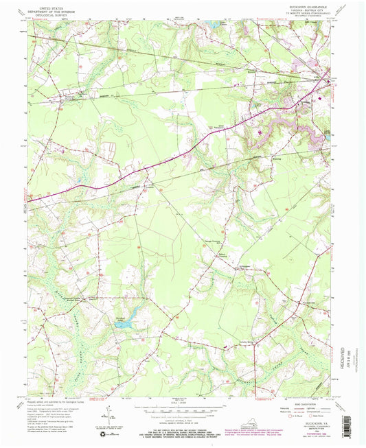 Classic USGS Buckhorn Virginia 7.5'x7.5' Topo Map Image