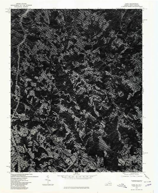 Classic USGS Cana Virginia 7.5'x7.5' Topo Map Image