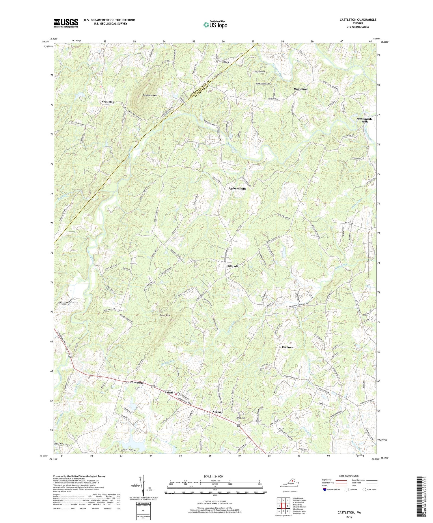 Castleton Virginia US Topo Map Image