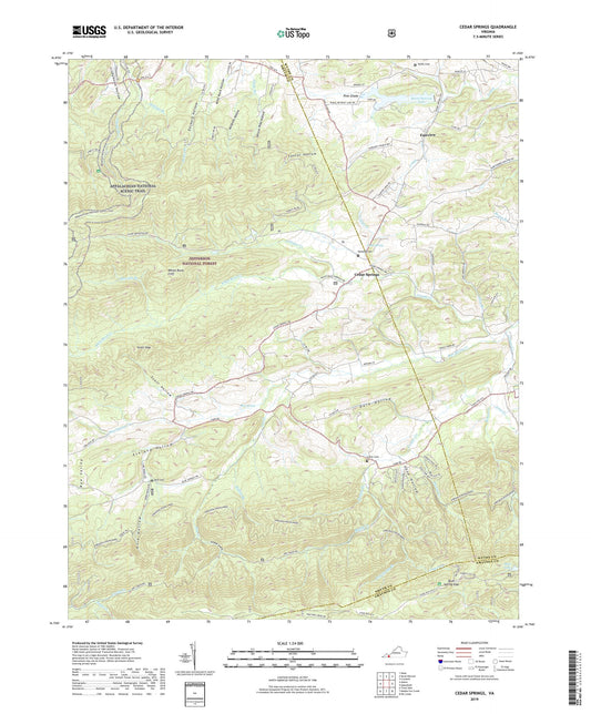 Cedar Springs Virginia US Topo Map Image