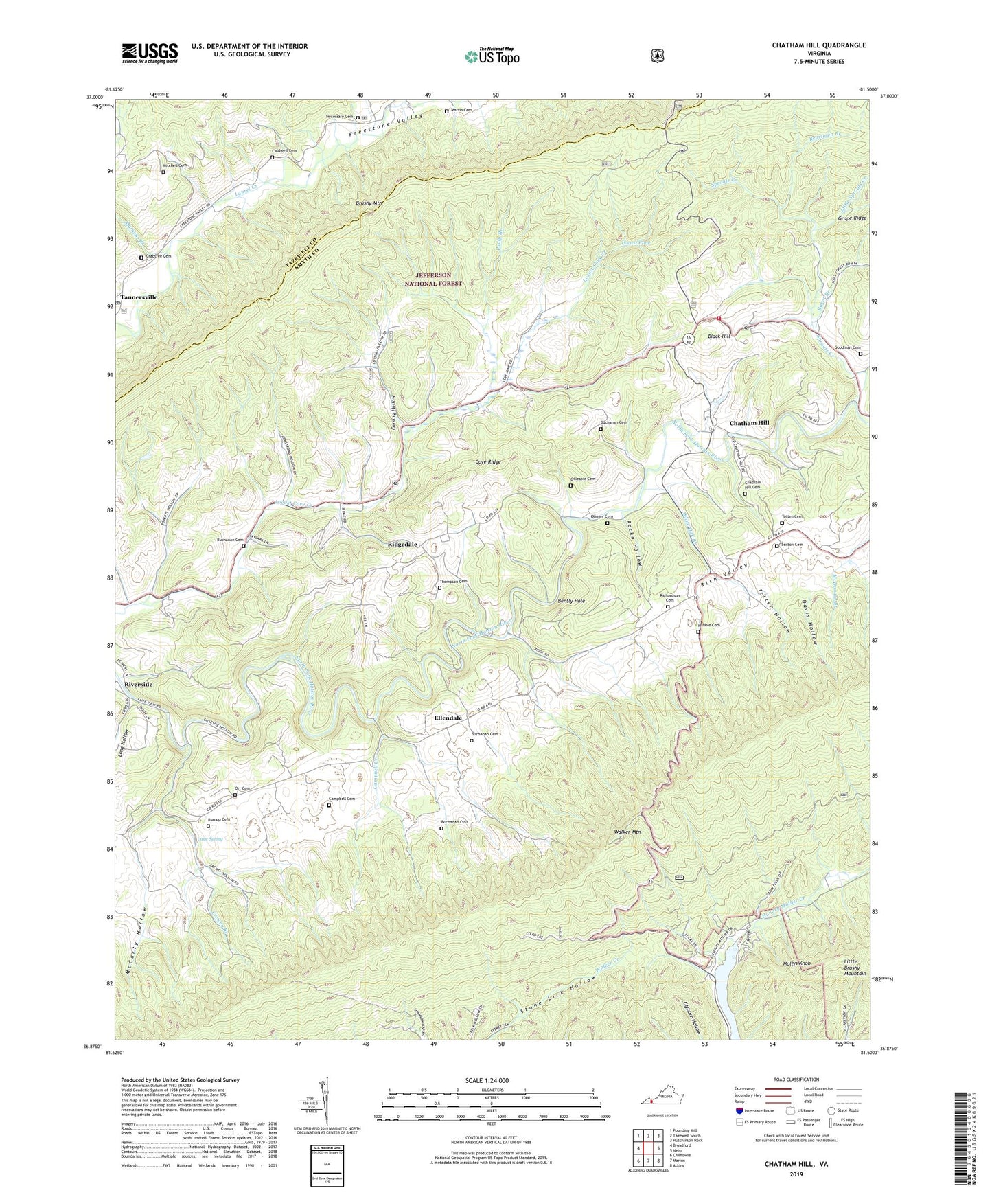 Chatham Hill Virginia US Topo Map Image