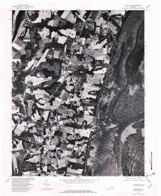 Classic USGS Cheriton Virginia 7.5'x7.5' Topo Map Image