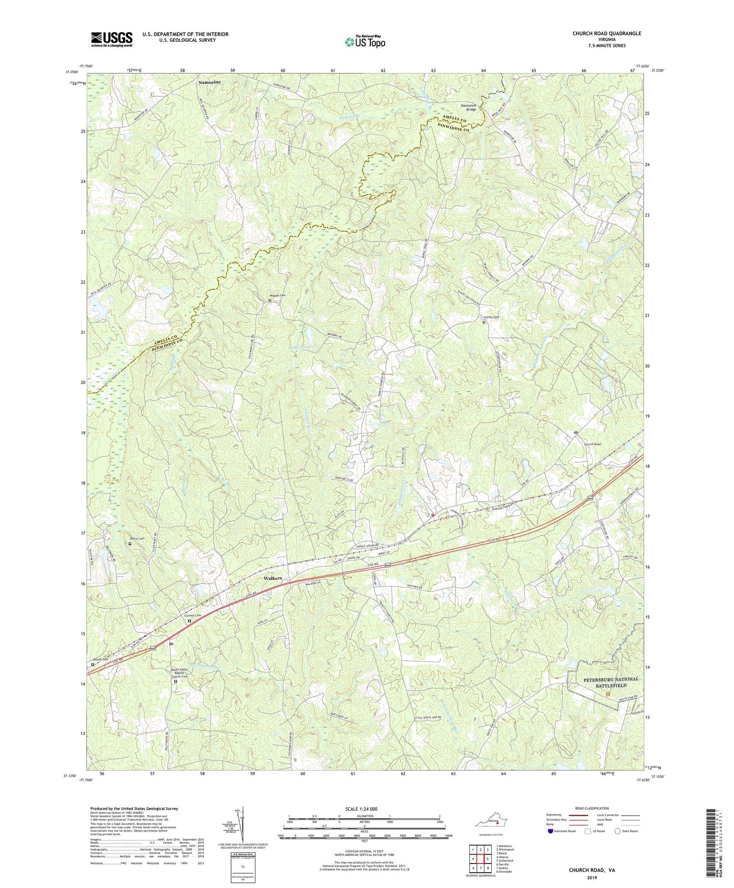 Church Road Virginia US Topo Map Image