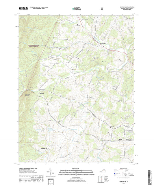Churchville Virginia US Topo Map Image