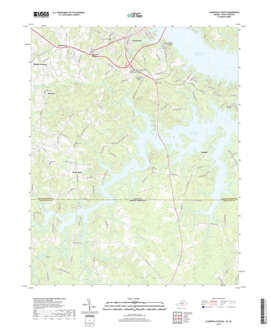 Clarksville South Virginia US Topo Map Image