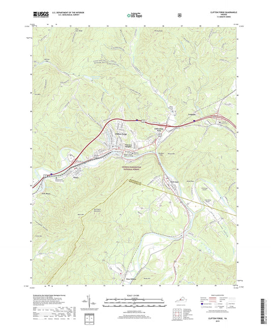 Clifton Forge Virginia US Topo Map Image