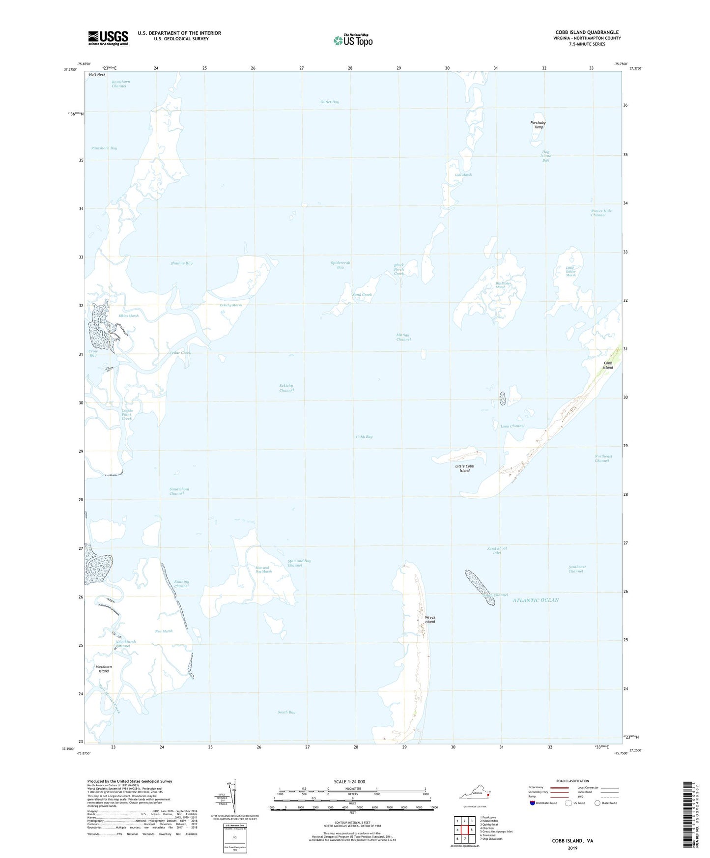 Cobb Island Virginia US Topo Map Image