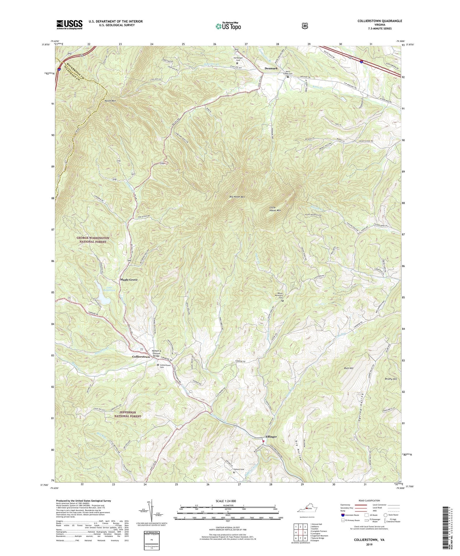 Collierstown Virginia US Topo Map Image
