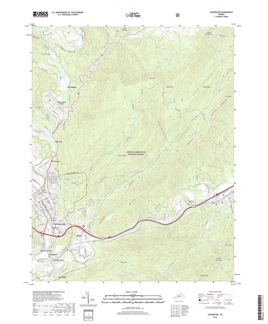 Covington Virginia US Topo Map Image