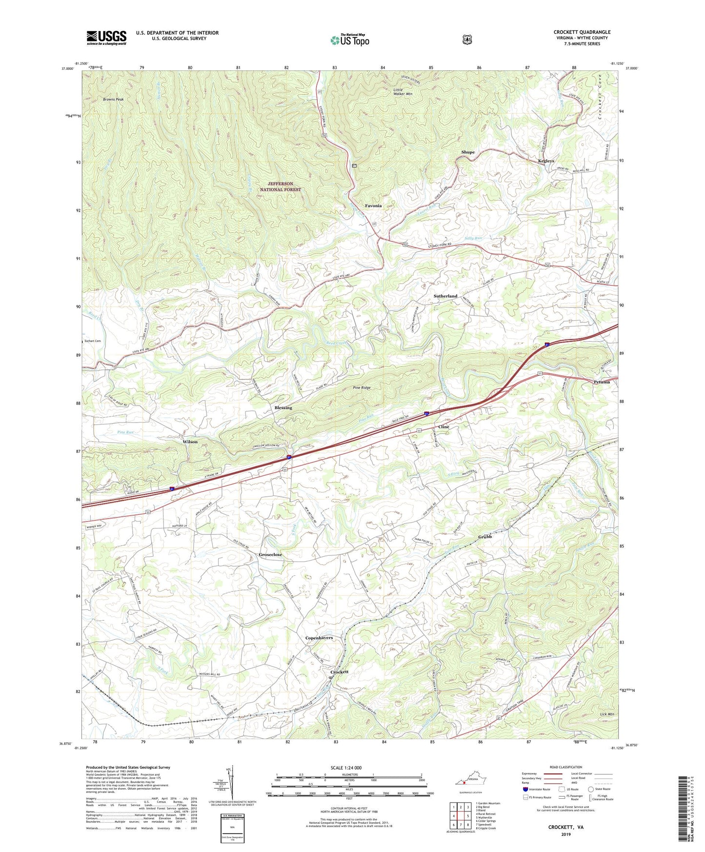 Crockett Virginia US Topo Map Image