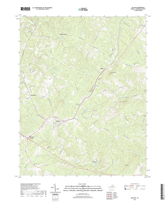 Dillwyn Virginia US Topo Map Image