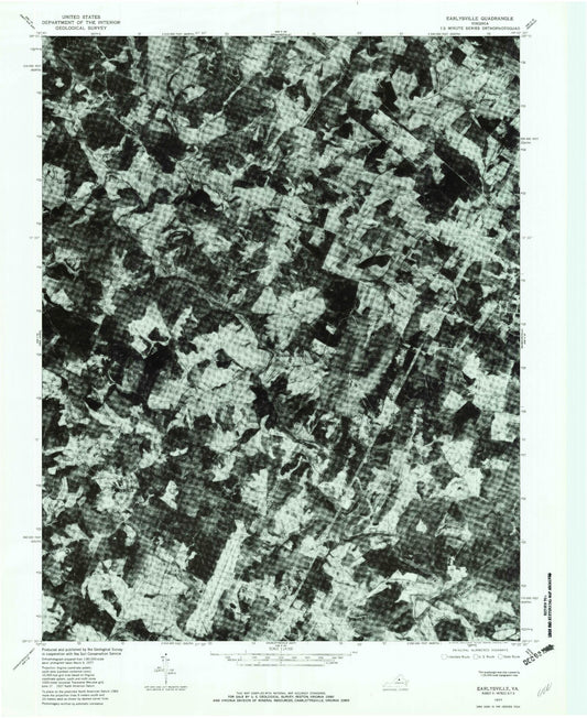 Classic USGS Earlysville Virginia 7.5'x7.5' Topo Map Image