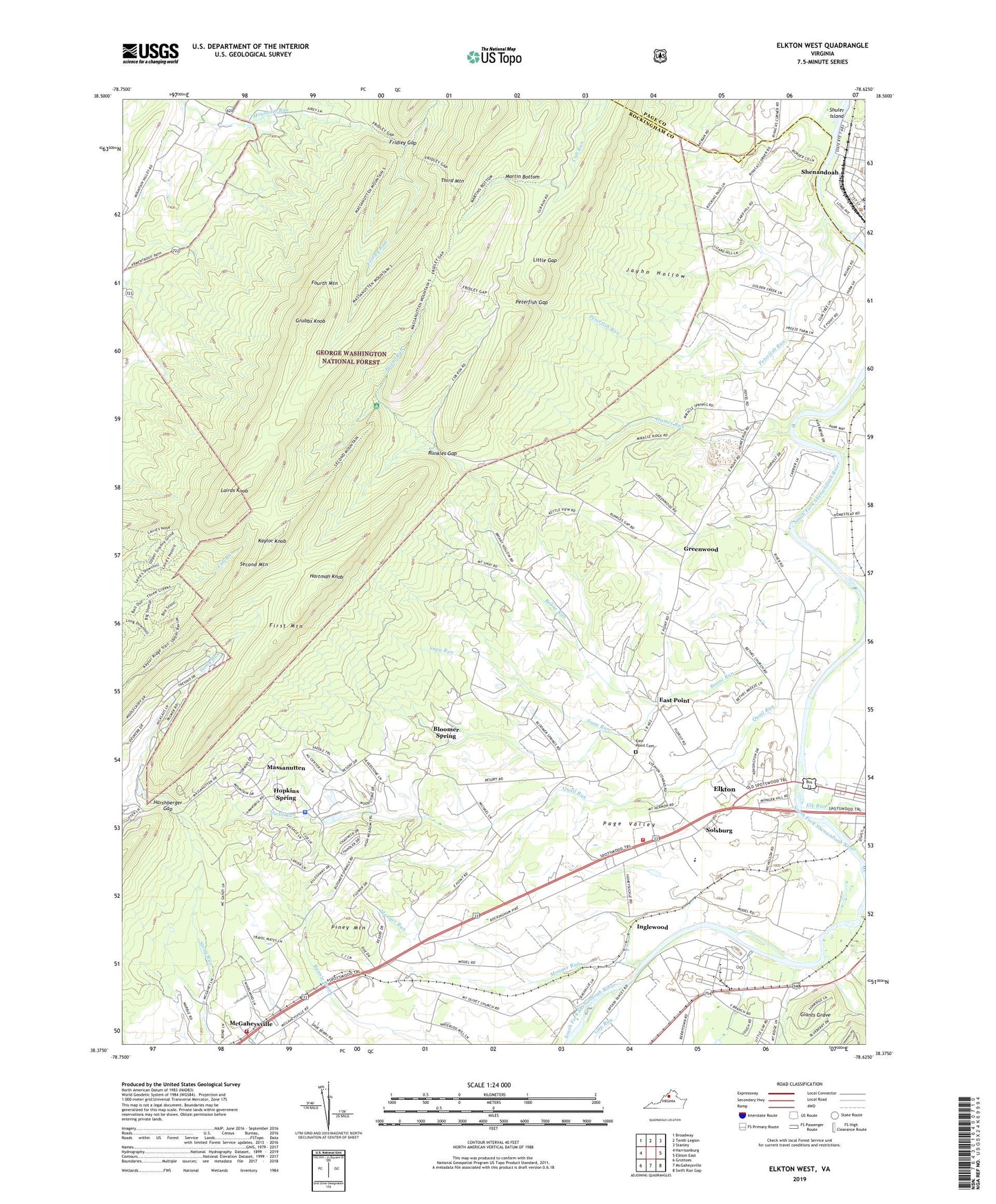 Elkton West Virginia US Topo Map Image
