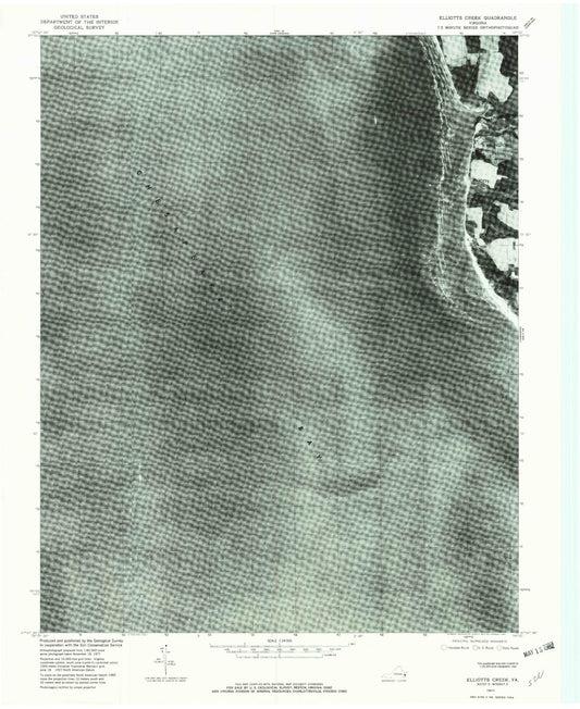Classic USGS Elliotts Creek Virginia 7.5'x7.5' Topo Map Image