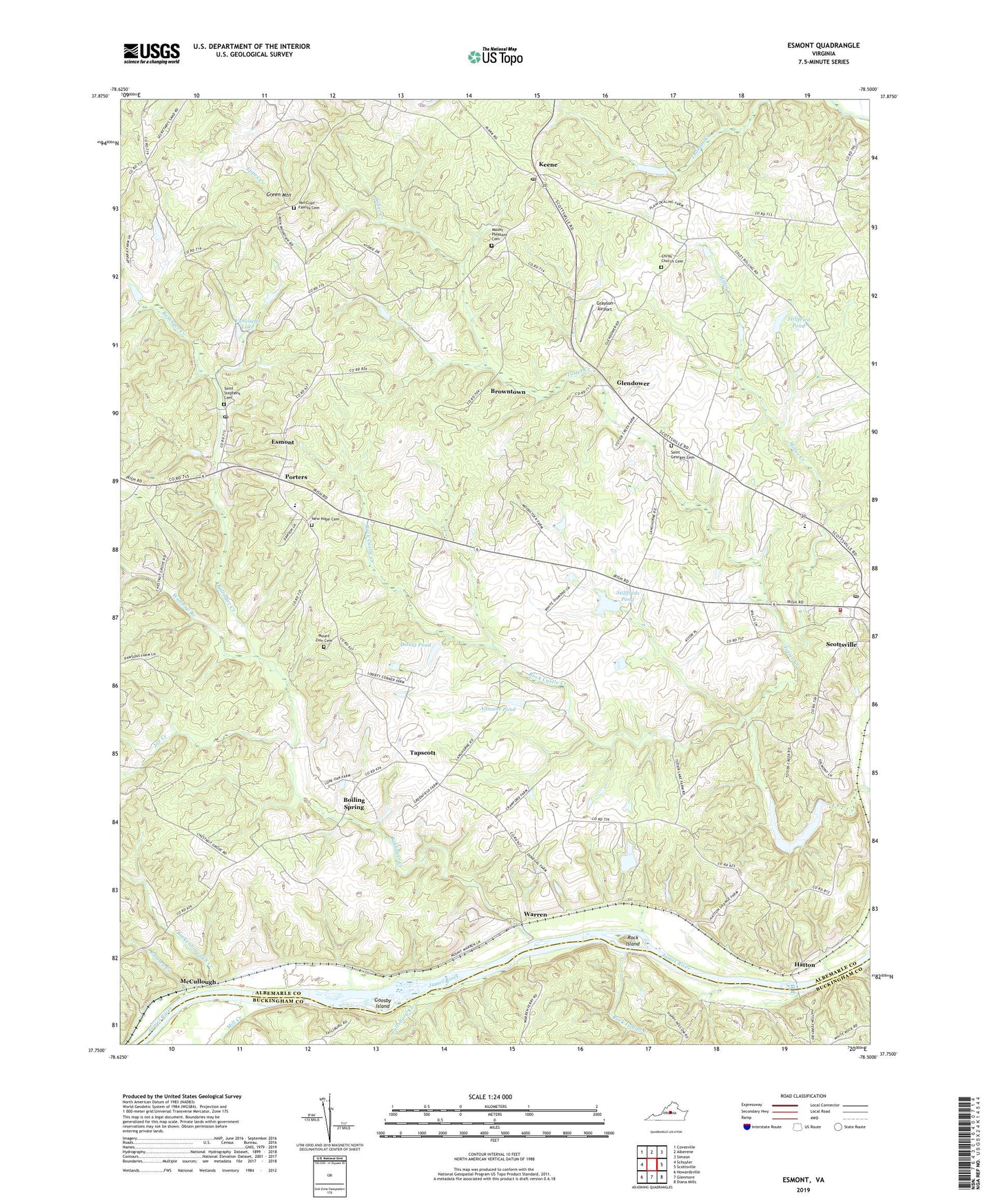 Esmont Virginia US Topo Map Image