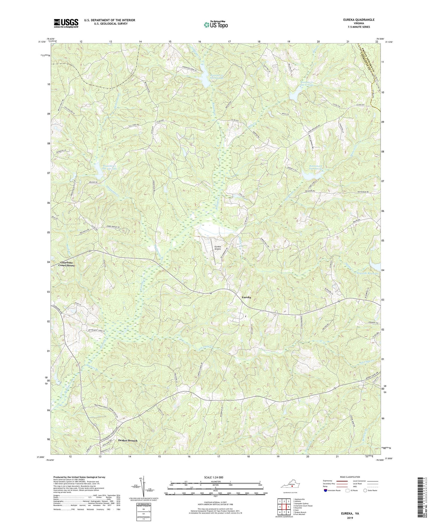 Eureka Virginia US Topo Map Image