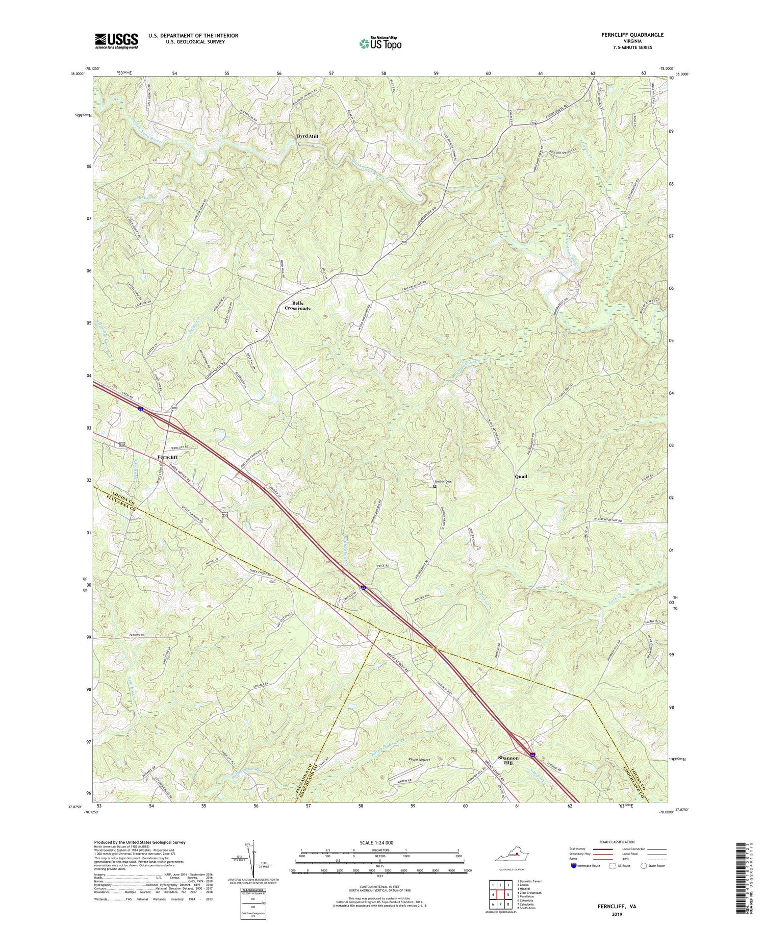 Ferncliff Virginia US Topo Map Image