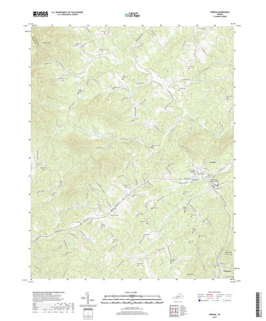 Ferrum Virginia US Topo Map Image