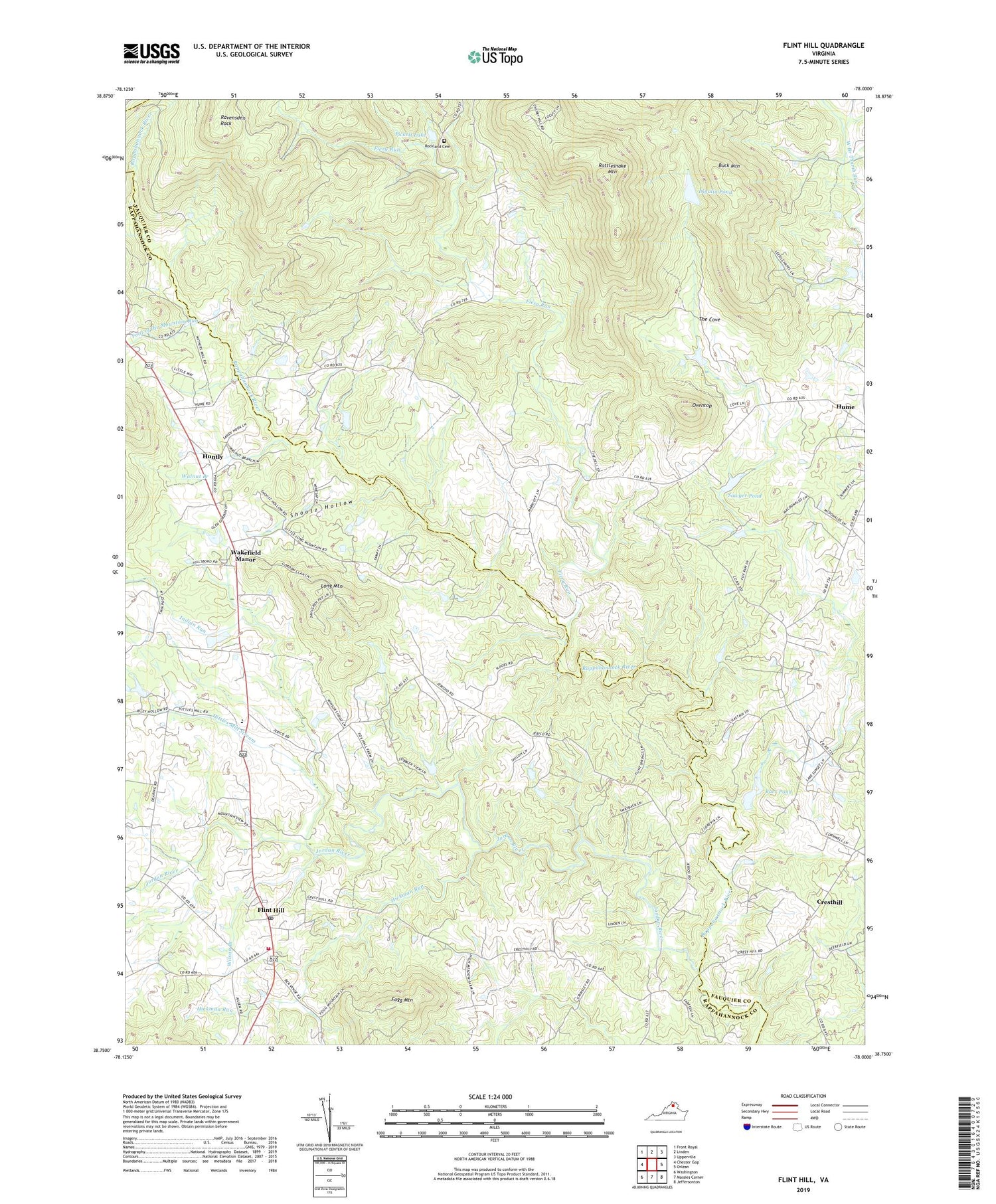 Flint Hill Virginia US Topo Map Image
