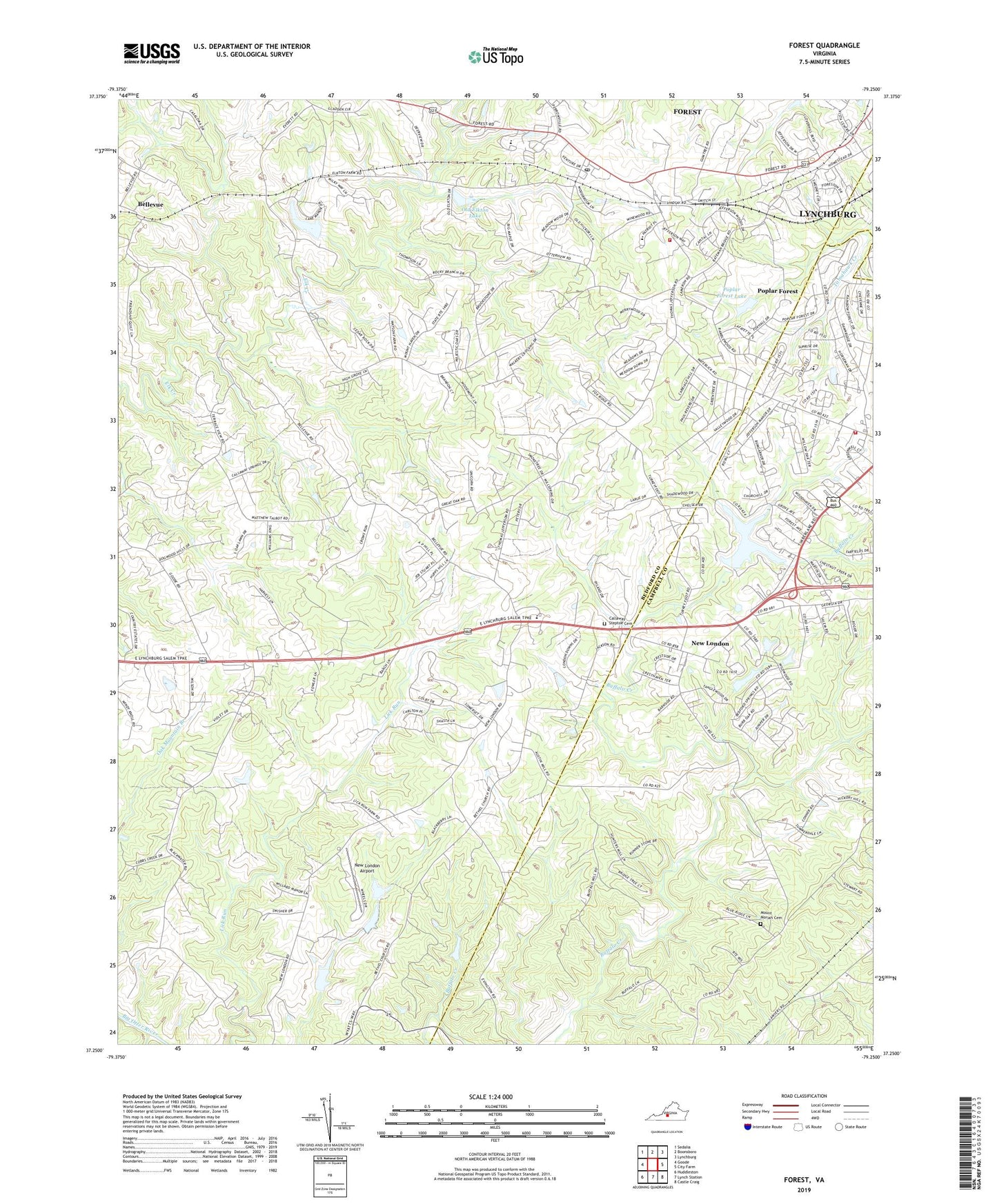 Forest Virginia US Topo Map Image