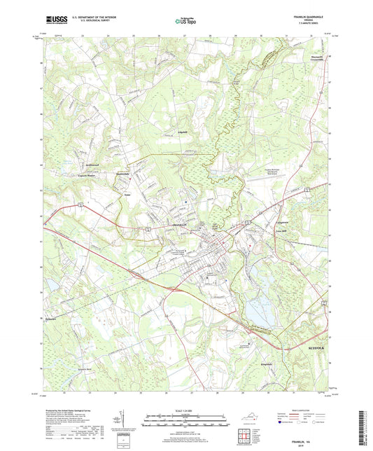 Franklin Virginia US Topo Map Image