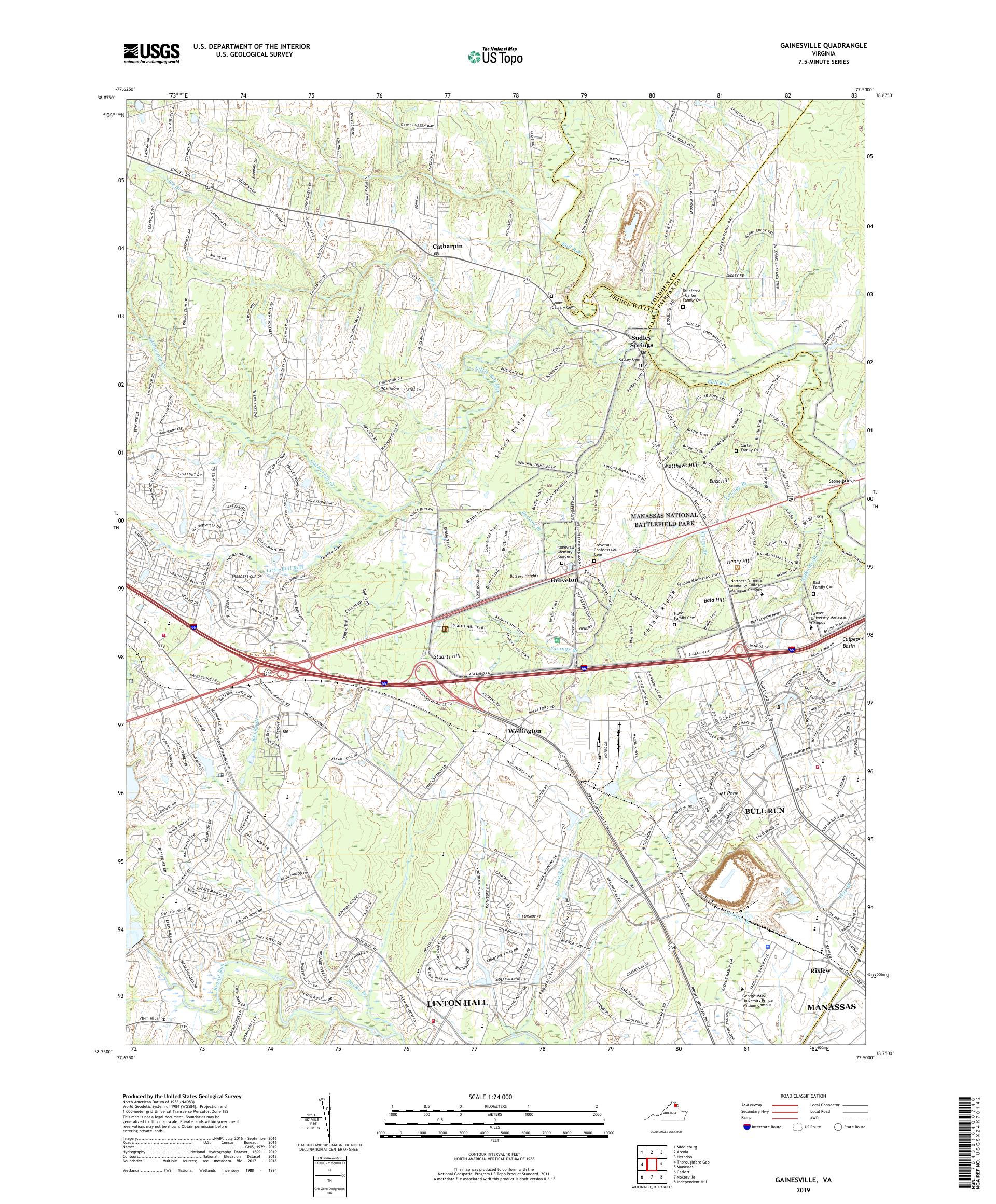 Gainesville Virginia US Topo Map – MyTopo Map Store