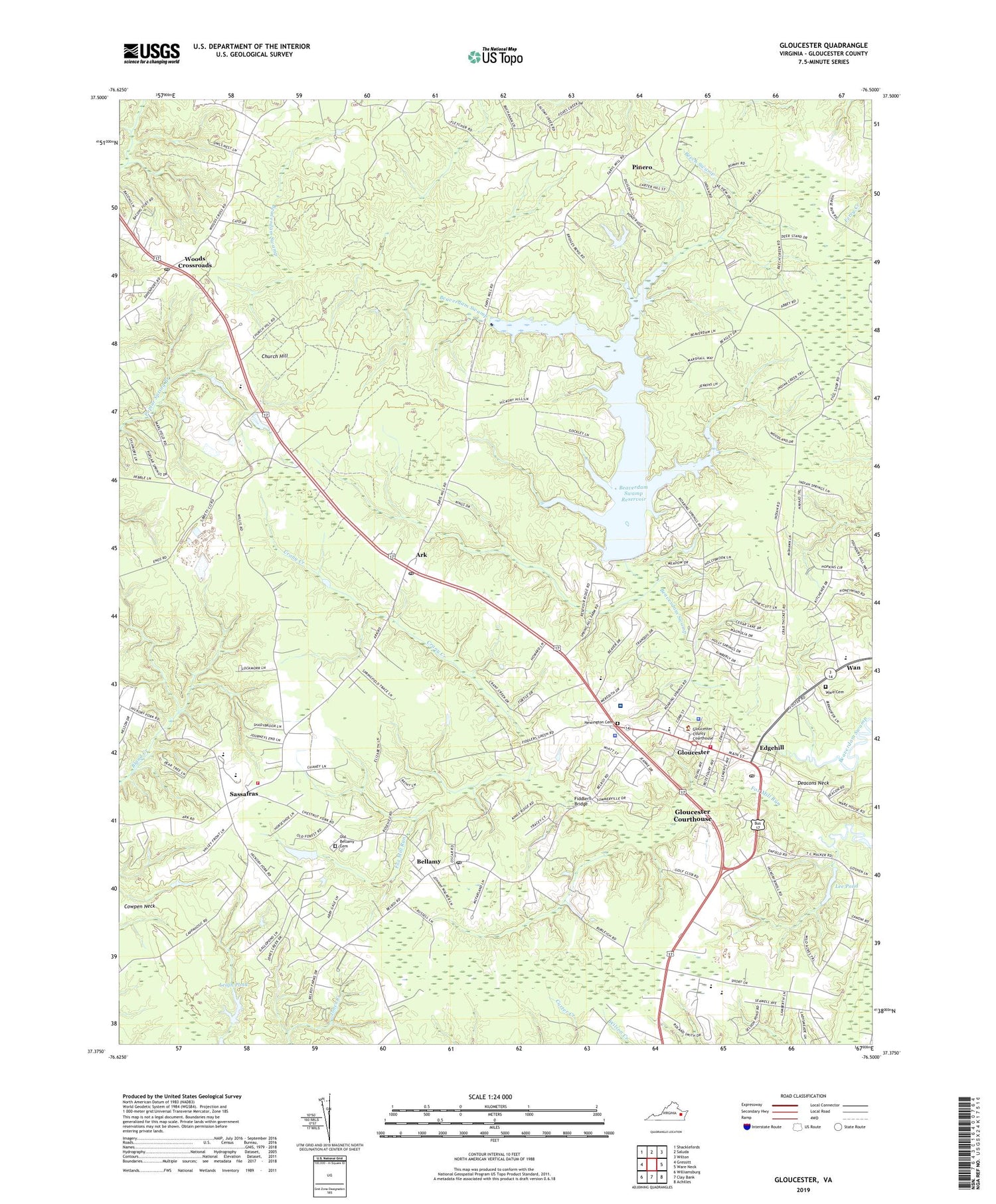Gloucester Virginia US Topo Map Image