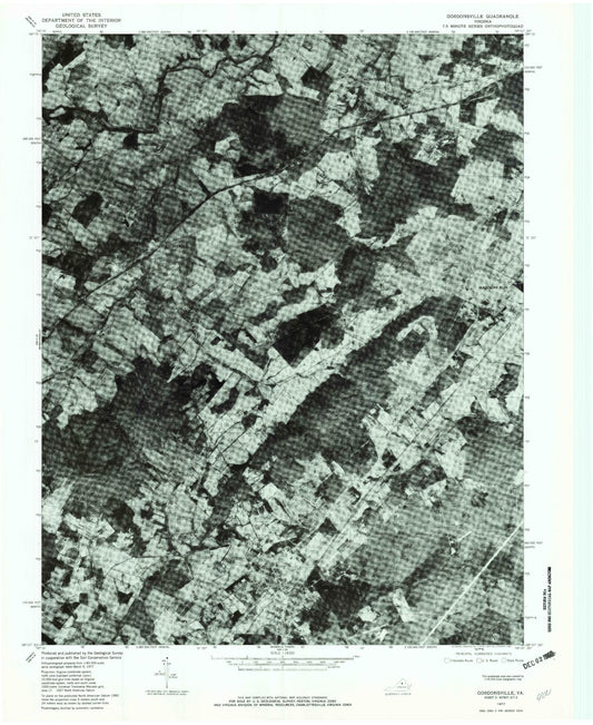 Classic USGS Gordonsville Virginia 7.5'x7.5' Topo Map Image